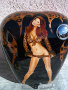 custom airbrush paint motorcycle design sexy brunette bikini