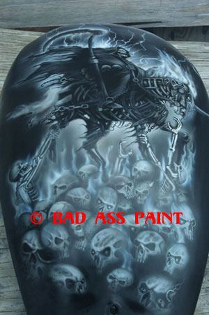 custom airbrush paint grim reaper motorcycle design