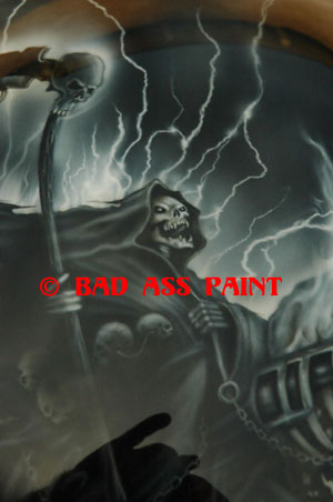 custom airbrush paint grim reaper motorcycle design