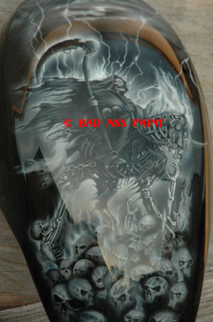 custom airbrush paint grim reaper motorcycle design