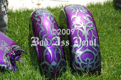 purple bike tribal design airbush paint job