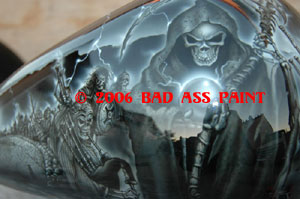 custom airbrush paint grim reaper motorcycle design