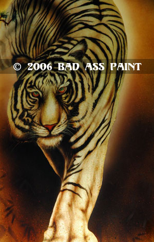 custom airbrush paint motorcycle design tiger